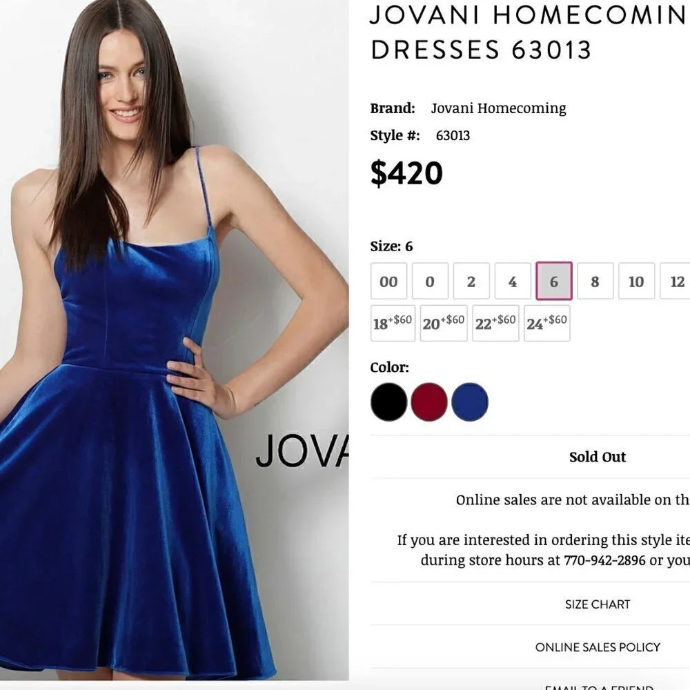 JOVANI Dress Cocktail Blue